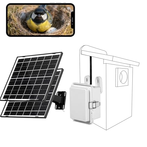 WIWACAM nistkastenkamera WLAN Kamera 16Watt Solar 10000mAh Akku fur Nistkästen Vogelhaus birdbox Birdhouse