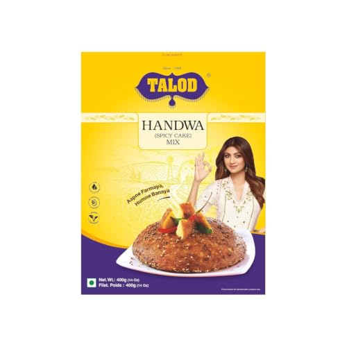 Image of Talod Handwa Flour - 400g | Instant Gujarati Handvo Mix (Spicy Cake) | 100% Vegetarian | Easy & Quick Homemade Snack | Crispy Outside, Soft Inside Ready-to-Cook Traditional Quick Breakfast Premix (400gm)