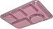 Carlisle FoodService Products Plastic Meal Tray Left-Handed Heavyweight Lunch Tray with 6-Compartments for Schools, Cafeterias, and Dining Halls, Melamine, 14 x 10 Inches, Rose Granite