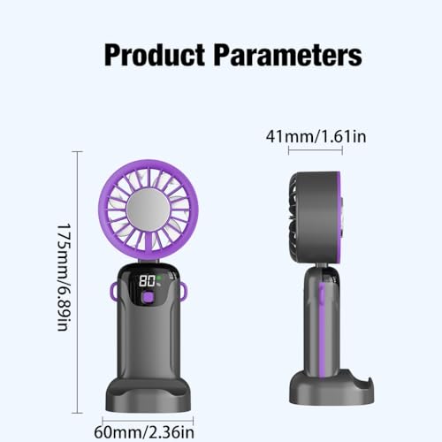 Ventilador de refrigeración silencioso y portátil con carga USB gris 6