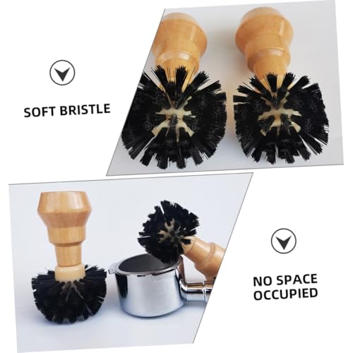 EPIGEIST Espressomaschinen Reinigungsbürste mit Robustem Holzgriff Kompakte Siebträgerbürste zur Gründlichen Reinigung von Kaffeepulverbehältern und Vielseitigem Gebrauch für