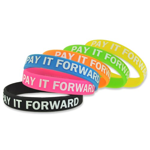 PinMart Pay It Forward Silicone Rubber Bracelet (Pack of 6 Colors)