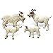 Jokfeice - 4 statuette di animali di capra bianca, in plastica, modello di azione scientifico, per imparare giocattoli educativi, regalo di compleanno, decorazione per torta, per bambini