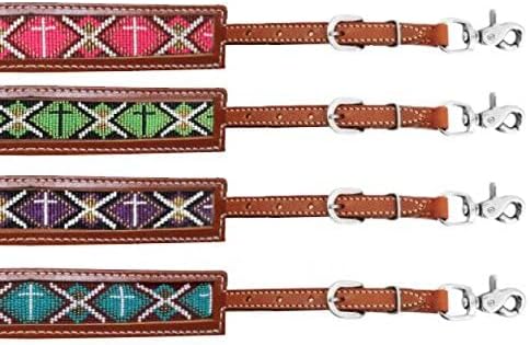 Showman Leather Wither Strap w/Beaded Cross Design
