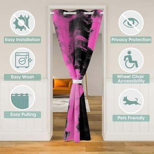 Rideau occultant moderne rose pour chambre enfant et salon 106x203cm - 4