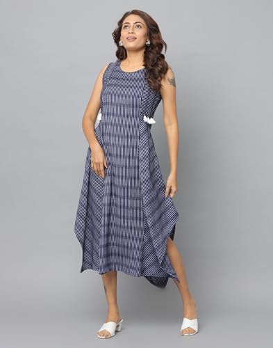 Image of Checks Slim Fit Sleeveless Kurta