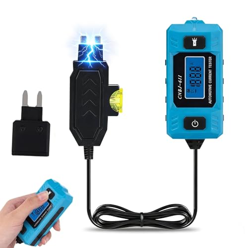 Automotive Circuit Fault Probe Tester, 20A 48V-High-Precision Car Fuse Tester Automotive Current Tester Car Circuit Fault Finder with LED Display Front Light, 2-in-1 Wire Tracer Short Finder