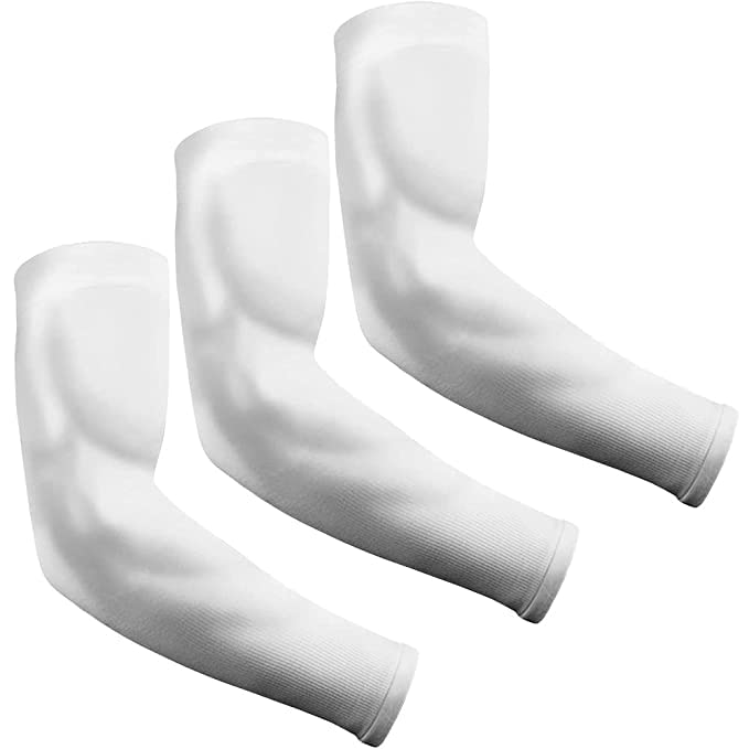 Image of INNERSTYLE Cotton UV Protection Arm Sleeves /Hand Socks - Fingerless, Sun Protection Gloves for Men and Women (White) Pack of 3