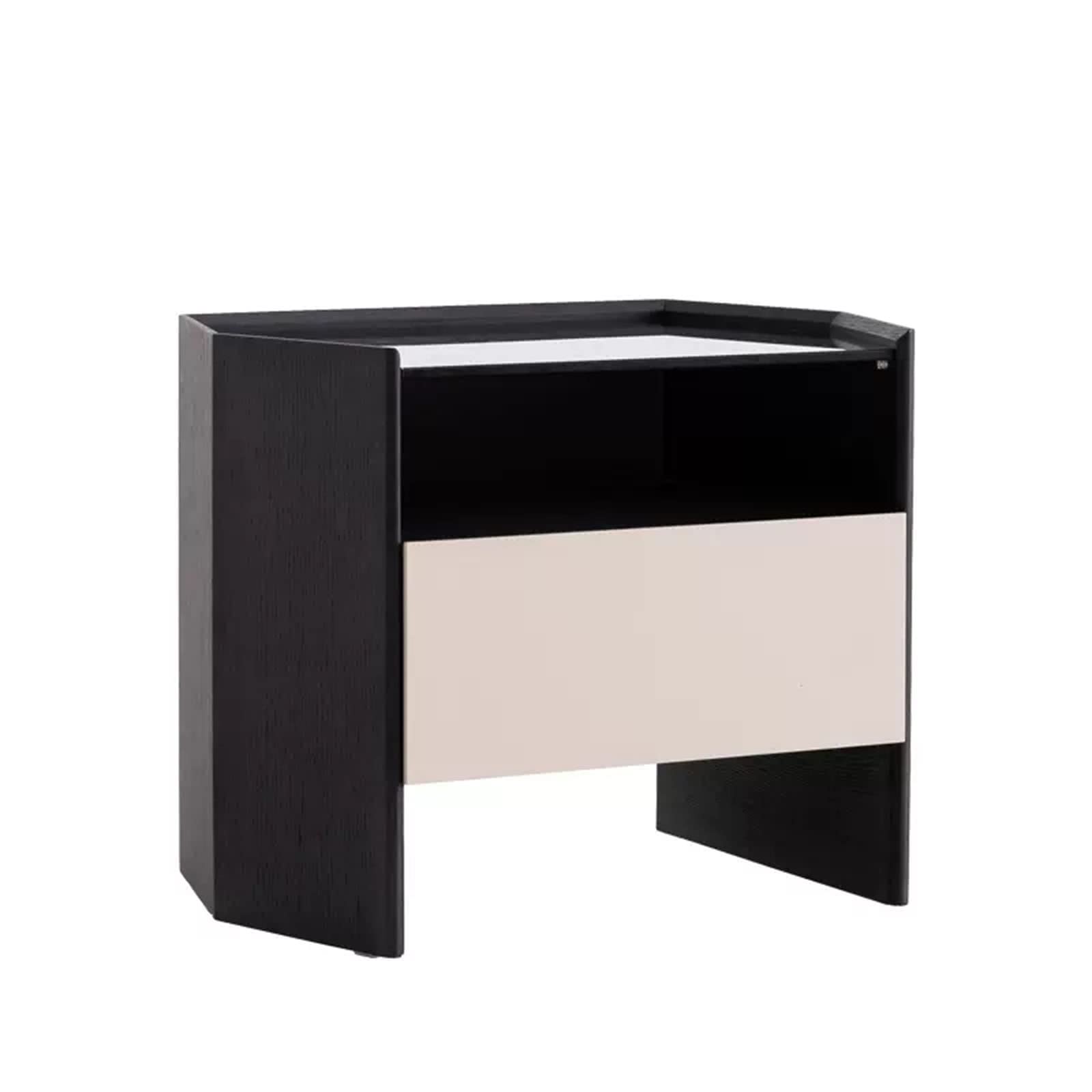 KoliynCreative And Personalized Bedside Table, Simple Bedroom Tempered Glass Bedside Table