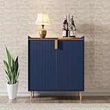 HOLTICO Weinschrank mit Weinregalen für 9 Flaschen, Barschrank Moderne Kaffeetresen-Schrank, Alkoholschrank Flaschenregal Holz, Sideboard-Buffetschrank für Bar, Küche, Esszimmer, Wohnzimmer