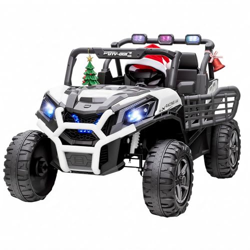 Qaba 24V 2 Seater Ride on Car, Electric Off-Road UTV Truck w/Parent Remote Control, Music, Lights,...
