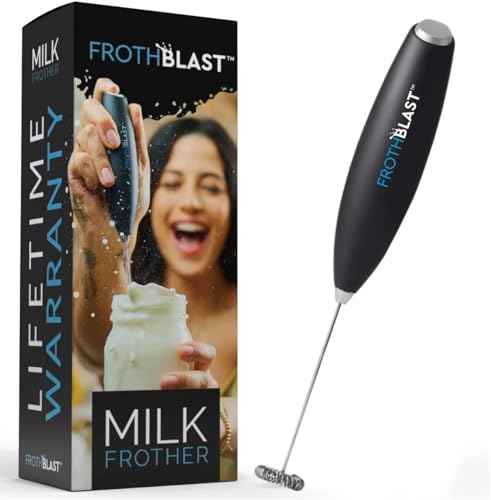 FrothBlast Milk Frother Handheld for Coffee (Foam Maker) Whisk Drink Mixer for Lattes, Cappuccino, Frappe, Matcha, Hot Chocolate