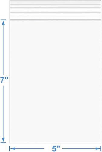 Miniatura 2 de Paquete de 200 bolsas de polietileno de 5 x 7 pulgadas de grosor con cierre de cierre de cremallera transparente y resellable, bolsas de plástico