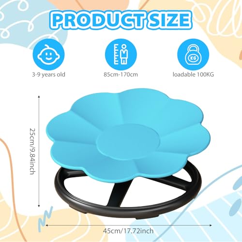 Sensorischer Kinderstuhl, 360° Drehbar Spinning Chair for Autism, Sensorischer Drehstuhl Mit Rutschfesten Fußpolstern, Karussell Kinder Drehstuhl für Um Konzentration und Das Gleichgewichtstraining