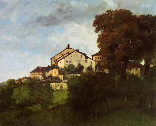 Toile les Maisons du Chateau D'ornans Courbet pour déco chambre scandinave