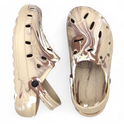 Image of Red Tape Men's Discover Marble Effect Clogs | Comfortable Slip-On Sandals with Adjustable Back Strap