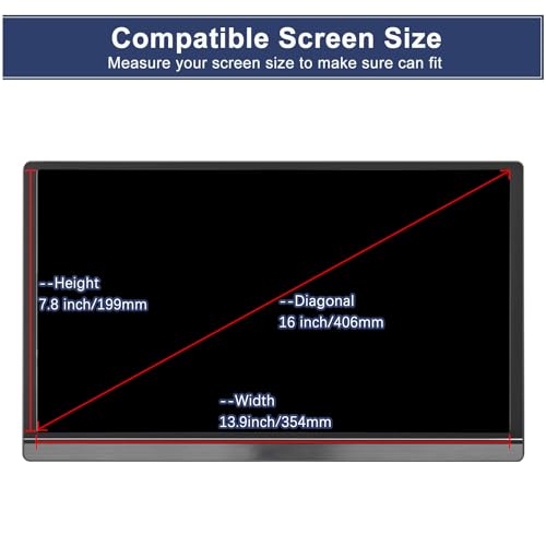 Image of 16 inch Portable Monitor Anti-Blue Light Screen Protector for UPERFECT /Acer /Dell /ARZOPA /KYY /Gechic and Other Brands of 16 Inch 16:10 Portable Monitor, Eye Protection Blue Light Glare UV Filter, Touchscreen Compatible