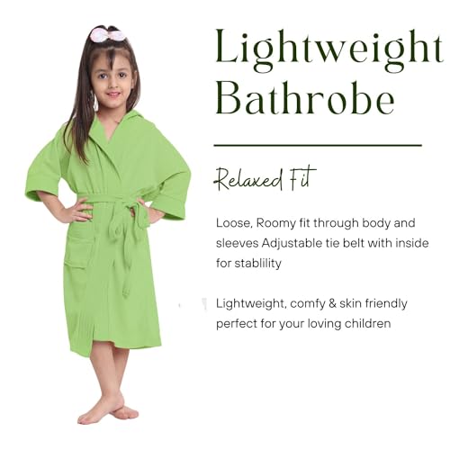 Image of CREEVA Cozy Hooded Bathrobe for Kids - Lightweight, Quick-Dry, and Perfect for Daily Use