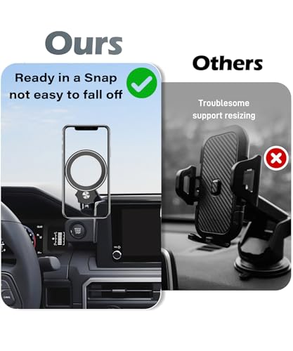 Image of Car Phone Holder for Toyota Tacoma 2024 2025 2026 8 inch Screen Accessories | MagSafe Strong Magnetic Clip-On Cell Phone Mount, Dual Slots for Driver & Passenger,360 Rotatable Hands-Free Holder