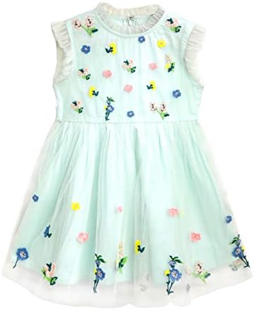 Cherry Crumble California Kids Floral Embroidered Sleeveless Fit & Flare Dress