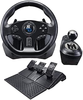 Superdrive - GS850-X racing steering wheel with manual shifter, 3 pedals, paddle shifters for Xbox Serie X/S, PS4, Xbox One, (programmable)