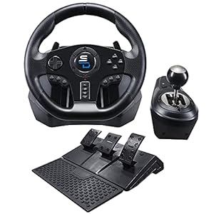 Superdrive – GS850-X racing steering wheel with manual shifter, 3 pedals, paddle shifters for Xbox Serie X/S, PS4, Xbox One, (programmable)