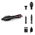 Rowenta x Karl Lagerfeld CF635L Express Style spazzola ad aria calda | 5 in 1 | rivestimento cheratina & Glow | costante 60°C | tutti i tipi di capelli | accessori completi | nero/rosso