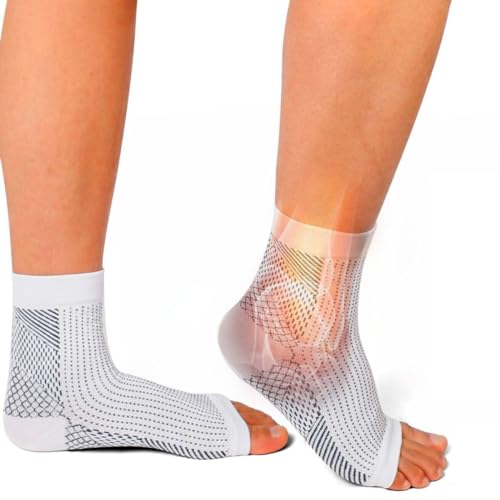 Par de Meias De Compressão Ortopédica Alivio De Dores Fascite Esporão Inchaço Tornozeleira Unissex S