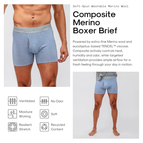 Ministry of Supply Men's Composite Merino Boxer Brief, 44% More Breathable. Soft & Comfortable than Cotton, Moisture Wicking2