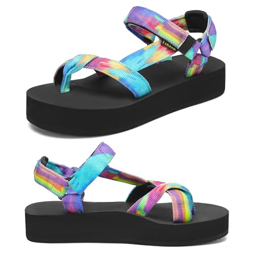 Image of Sport Walking Water Sandals for Women with Arch Support & Adjustable Straps Platform Sandals Women Height Increase
