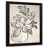 ArtDirect Cafe Au Lait Floral I Custom Framed Art Print Giclee Print or Canvas Options with Various Sizes and Customization by Cat Thurman Designs