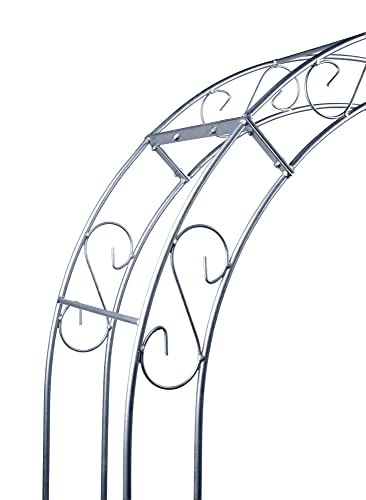 Hirsch Terracotta Rosenbogen Gustav Rund verzinkt Zink 12 mm Vollmetall Breite 140cm Höhe 235cm Tiefe 40cm, 5-teilig – Bild 3
