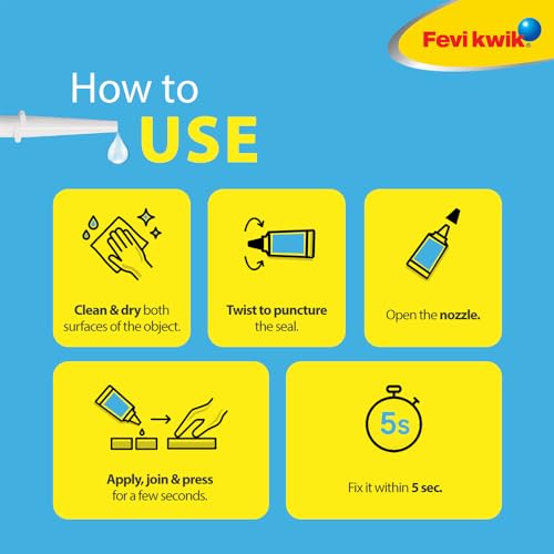 Image of Pidilite Fevikwik Precision 3g | All Purpose Instant Glue For Accurate Repair | Longer Nozzle And Flow Control Tube | Ideal For Metal, Rubber, Ceramic, Glass | Multipurpose Use