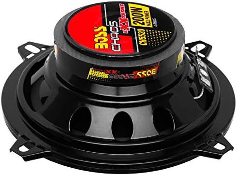 BOSS Audio Systems CH5520 Chaos Series 5.25 Inch Car Door Speakers - 200 Watts (Pair), Coaxial, 2 Way, Full Range, 4 Ohms, Bocinas para Carro
