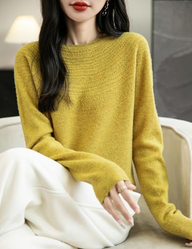 Women's 100% Merino Wool 2025 Fall Winter Crewneck First-Line Ready to Wear Long Sleeve Seamless Knit Sweater2