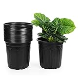 JERIA 25-Pack 1 Gallon Flexible Plant Nursery Pots，Thickened Soft Plastic Seedling Pots,Seed Starting Pot Flower Plant Container for Succulents, Cuttings, Transplanting，Seedlings