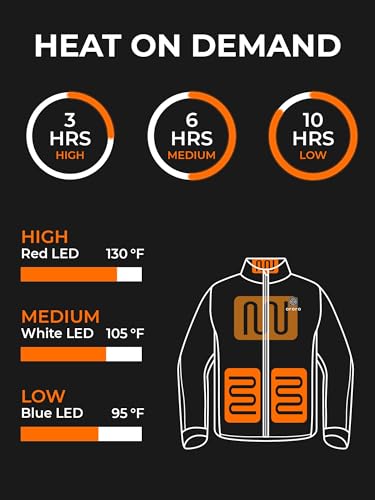 ORORO Men's Heated Jacket with 4 Heat Zones and Battery Pack, Heating Jacket for Hiking Camping Outdoors2
