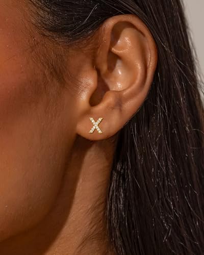 Save on MUMREUES Gold Initial Stud Earrings with code 8GFFEYFB - Image 2