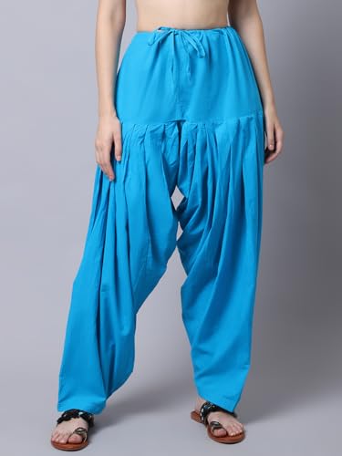 Image of Pistaa's Women's Regular Fit High Rise Combo of 3 Solid Pure Cotton Patiala Salwar