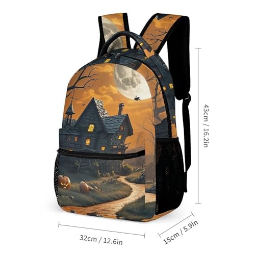 Spooky Halloween Backpack for Men Women, Durable Small Backpack Casual Lightweight Daypack for Travel Bag2