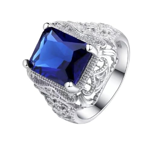 S925 sterling silver ladies ring luxury fashion square cut 3 carats AAA zircon women cubic zirconia infinite halo solitaire engagement ring diamond sapphire ring Mozan diamond wedding ring 522