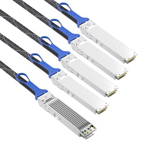 Image of 10Gtek 800Gb /s OSFP DAC Compatible for NVIDIA MCP7Y50-N002, 8-Channel OSFP Fin-top Breakout to 4x200G Flat-top Cable,NDR Infiniband and Ethernet Solutions