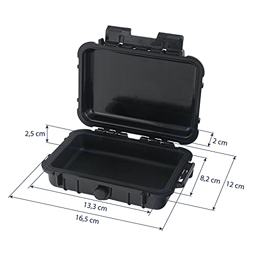 HMF ODK500 Pequeña caja impermeable para barco y ocio, Negro , 16,5 x 12 x 5,4 cm, Modern - imagen 2