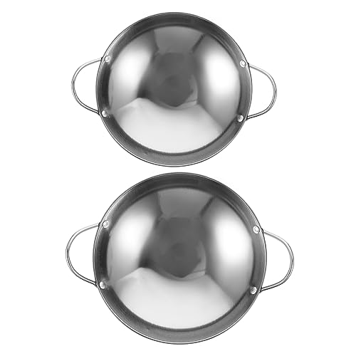 Wok de Acero Inoxidable con Doble Mango 2 Piezas