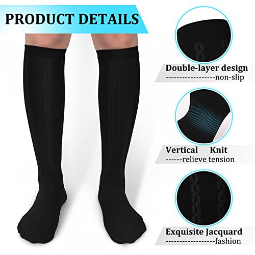 30-40mmHg Medical Graduated Compression Socks for Women&Men Circulation-Compression Stockings-Knee High Socks for Support,Hiking,Running
