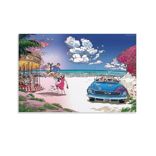 わたせせいぞうさん、煌めく時代(いま)を描き続けて。イラストレーター50周年 ポスター プリント 部屋飾り ウォールアート ベッドルーム 版画 インテリア16x24inch(40x60cm)