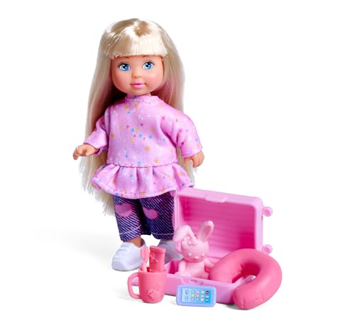 Simba Evi Love Travel Fun muñeca 12 cm con accesorios de viaje miniatura 1