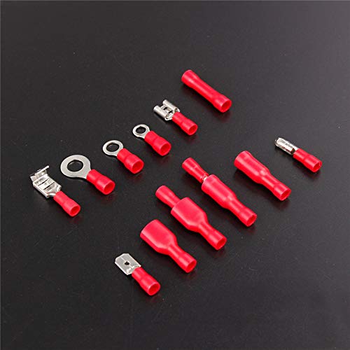 Davitu 720Pcs Assorted Insulated Electrical Wire Terminals Crimp Connector Spade Ring Set Red Yellow Blue 3 Colors