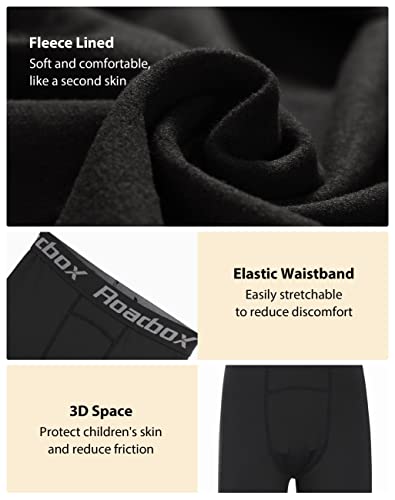 Roadbox Boys Thermal Pants, 2 Pack Kids Fleece Lined Leggings, Youth Sports Baseball Hockey Compression Tights Cold Weather4