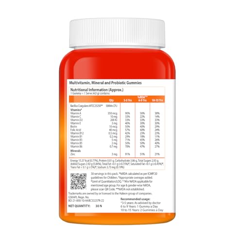 Image of Centrum Kids, World's No.1 Multivitamin with Probiotics, Vitamin C & 11 other nutrients for Immunity, Healthy Digestion & Eye Health (Veg)- 30 Gummies